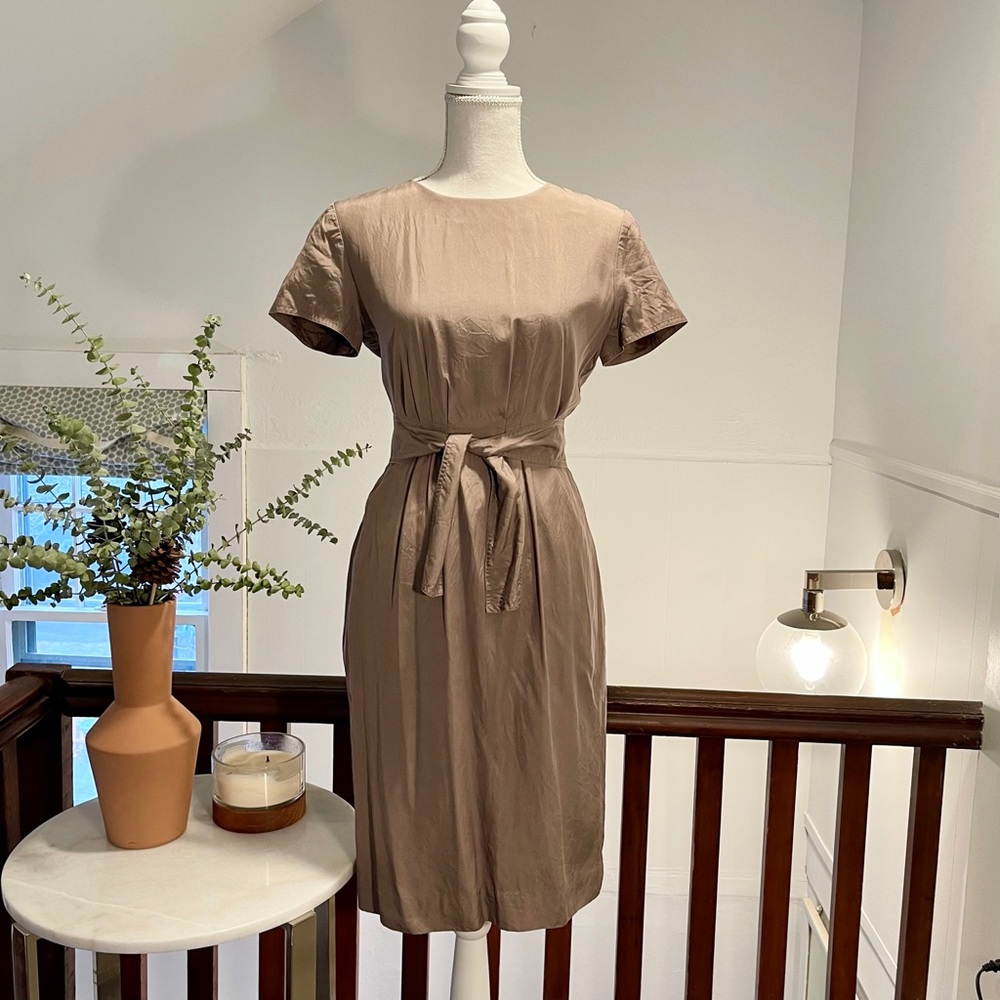 Ellen Tracy Silk Dress - Taupe